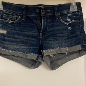Abercrombie & Fitch, Size:00/24, Dark Wash Ripped Shorts